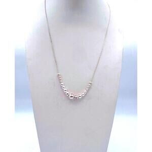 Dainty Sterling Silver Graduated Silver Beaded Necklace